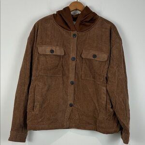 Ci Sono Brown Corduroy Jacket Women’s XL Sherpa Lining Streetwear